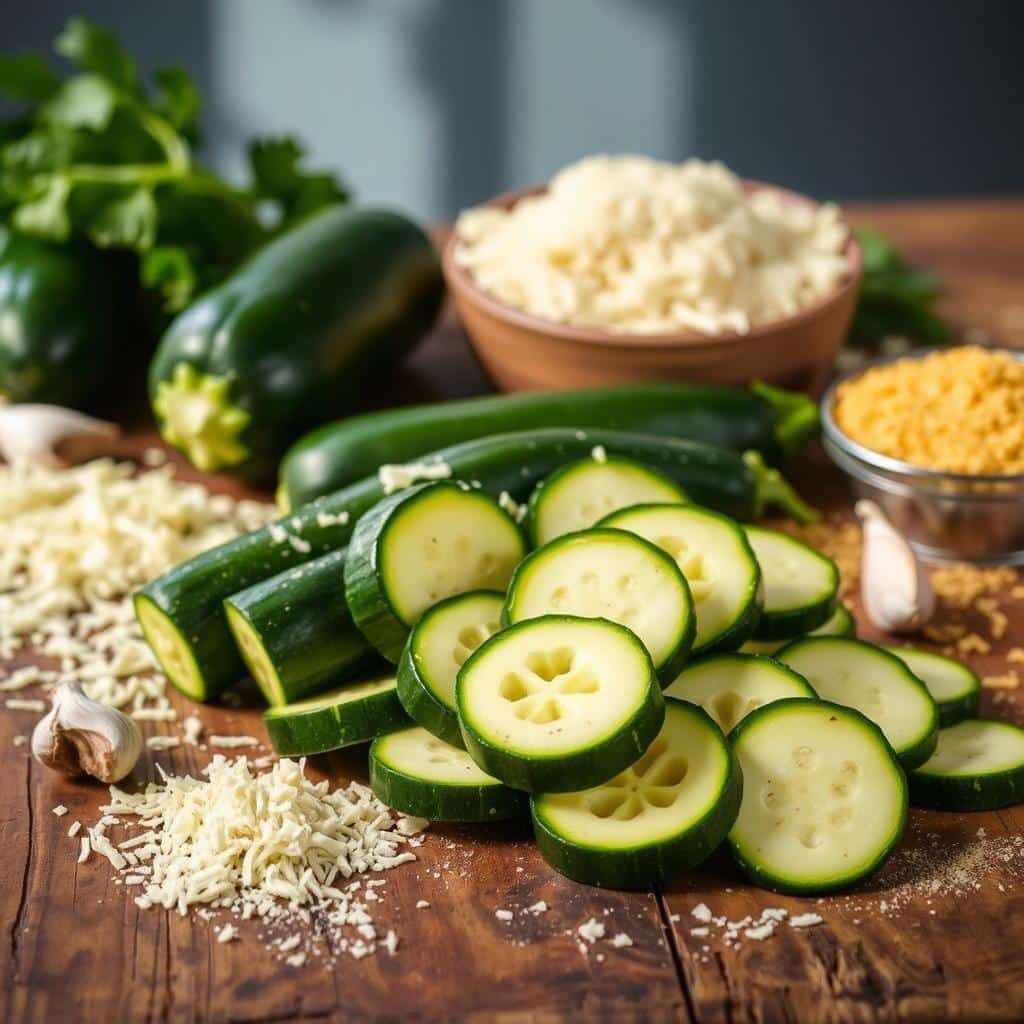 Air Fryer Parmesan Zucchini Fries Ingredients