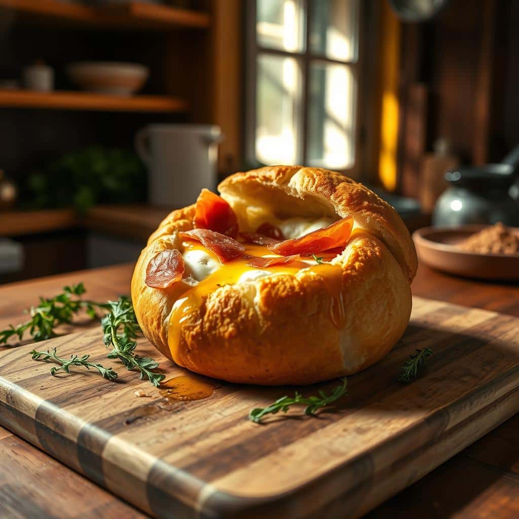 Bread Bowl Appetizer Preparation