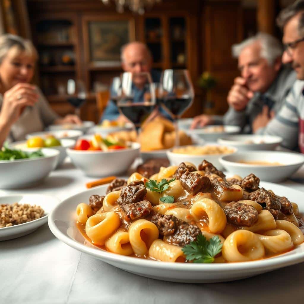 Creamy Beef and Bowtie Pasta Family Dinner
