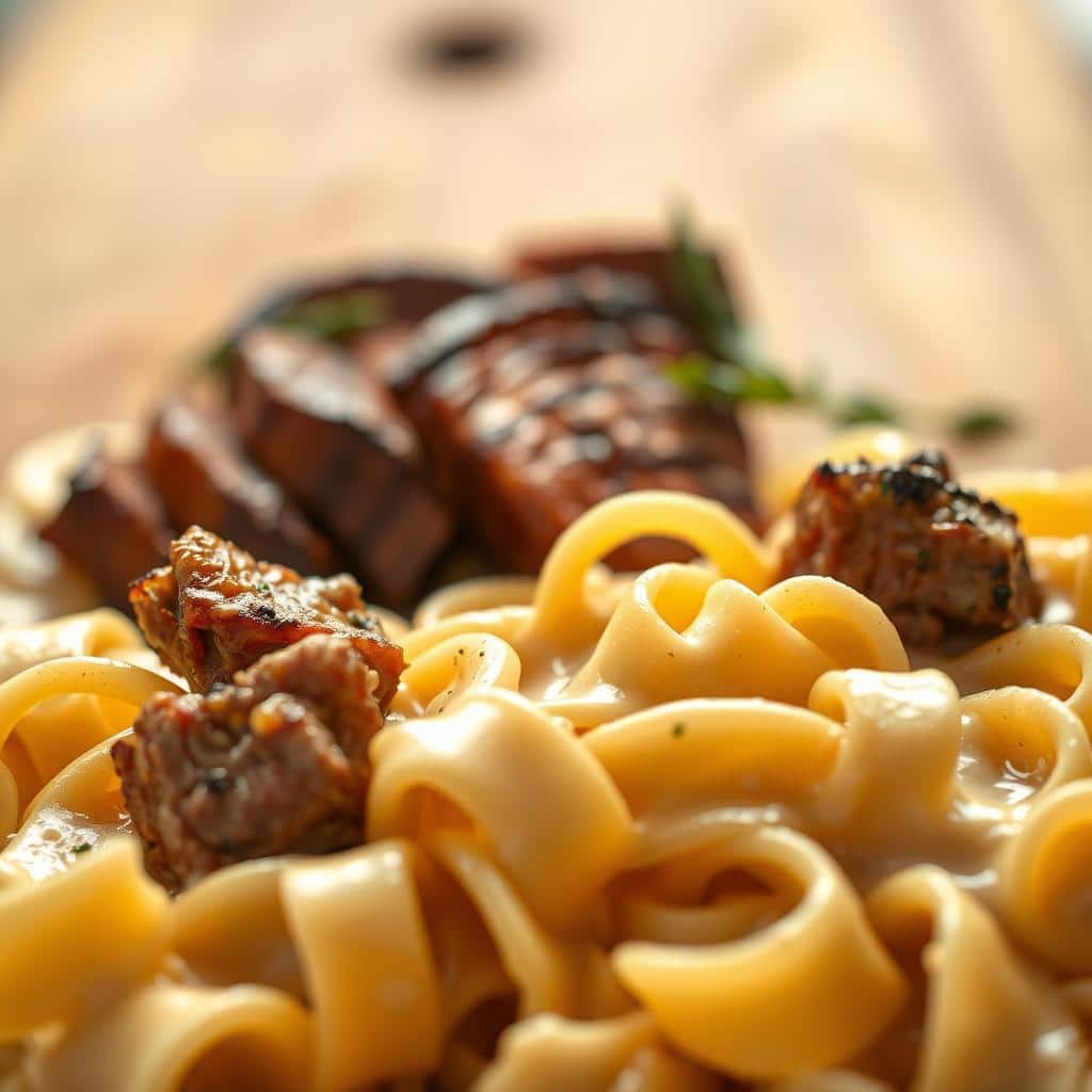 Creamy Beef and Bowtie Pasta Recipe