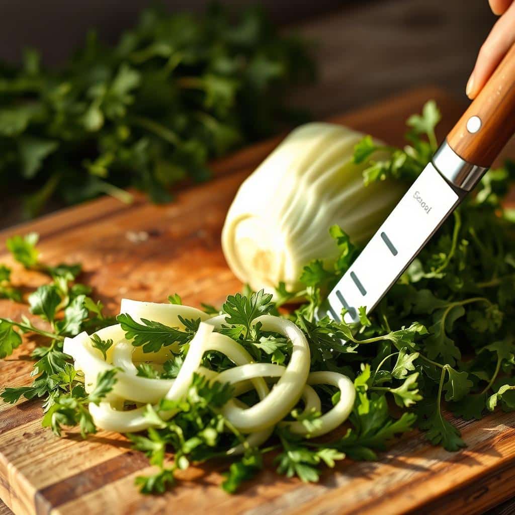 Fresh Arugula Fennel Salad Preparation