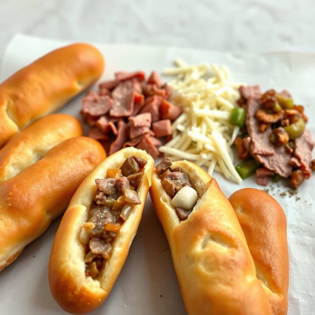 Philly steak cheese-filled breadsticks ingredients