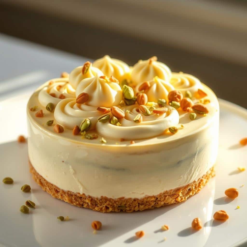 Pistachio White Chocolate Cheesecake