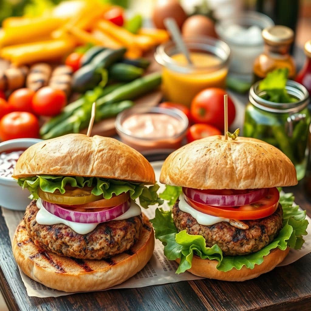 Vegetarian Gourmet Grilled Burgers