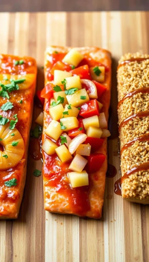 pineapple glazed salmon variations