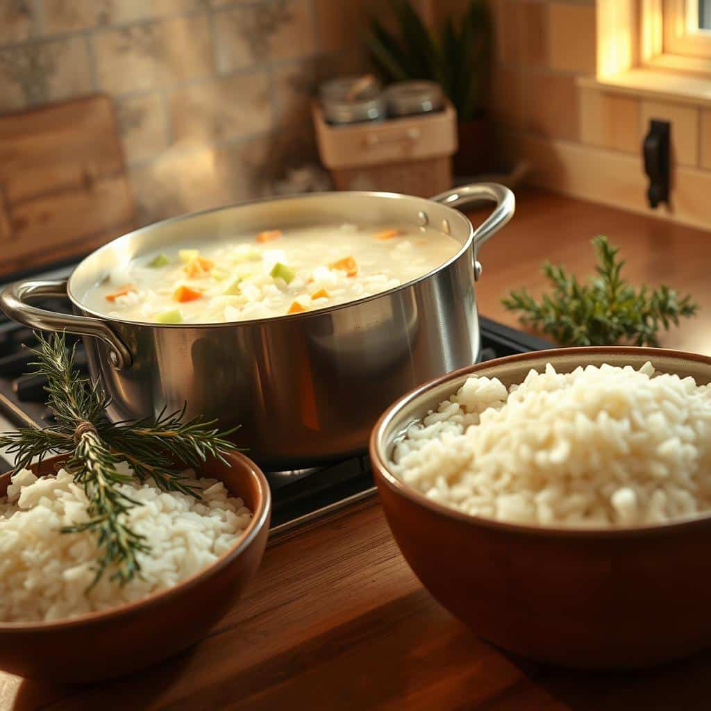 Creamy Wild Rice Soup Preparation