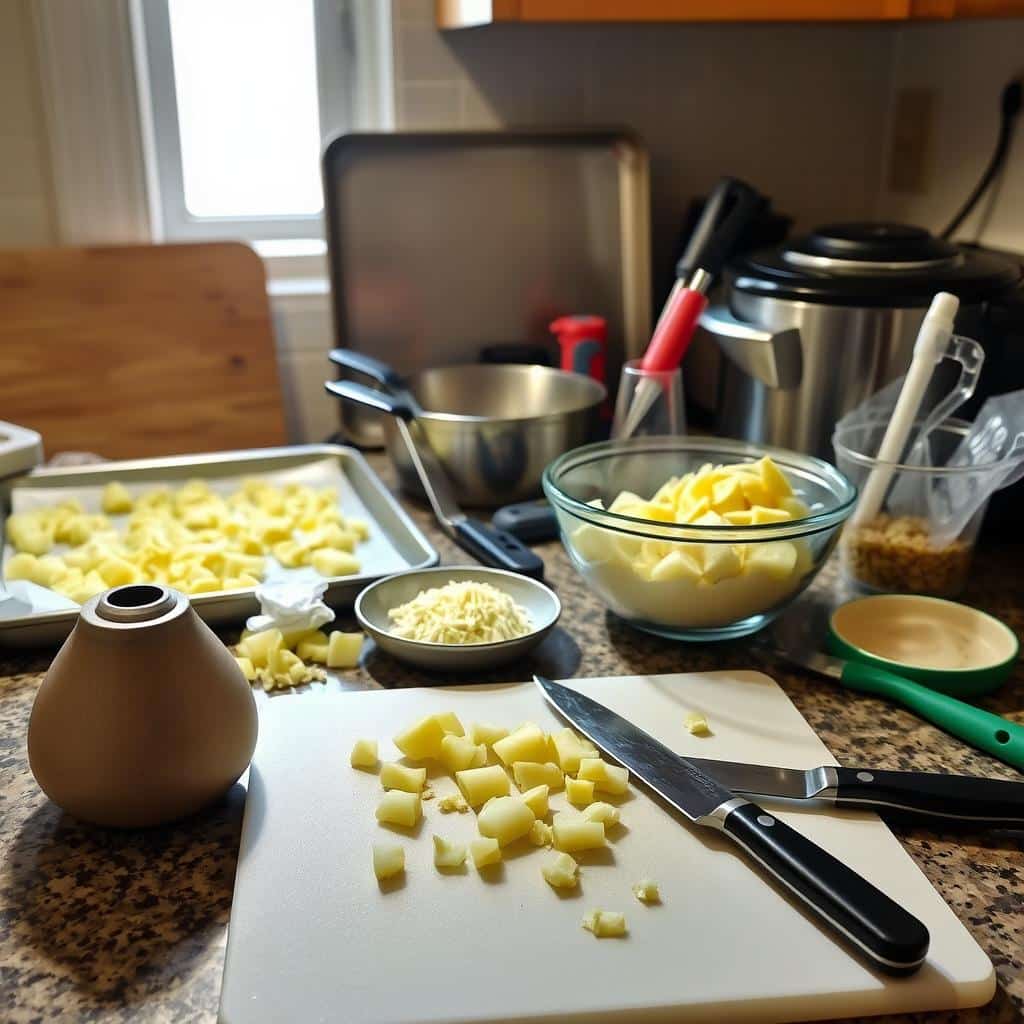 Kitchen tools for potato bombs preparation