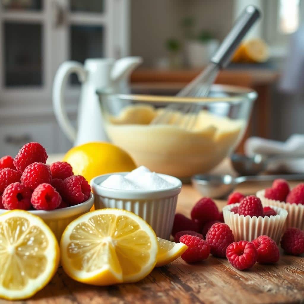 Lemon-Raspberry Cupcake Ingredients