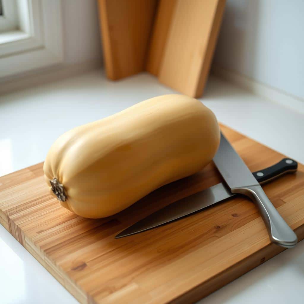 Preparing Butternut Squash for Soup