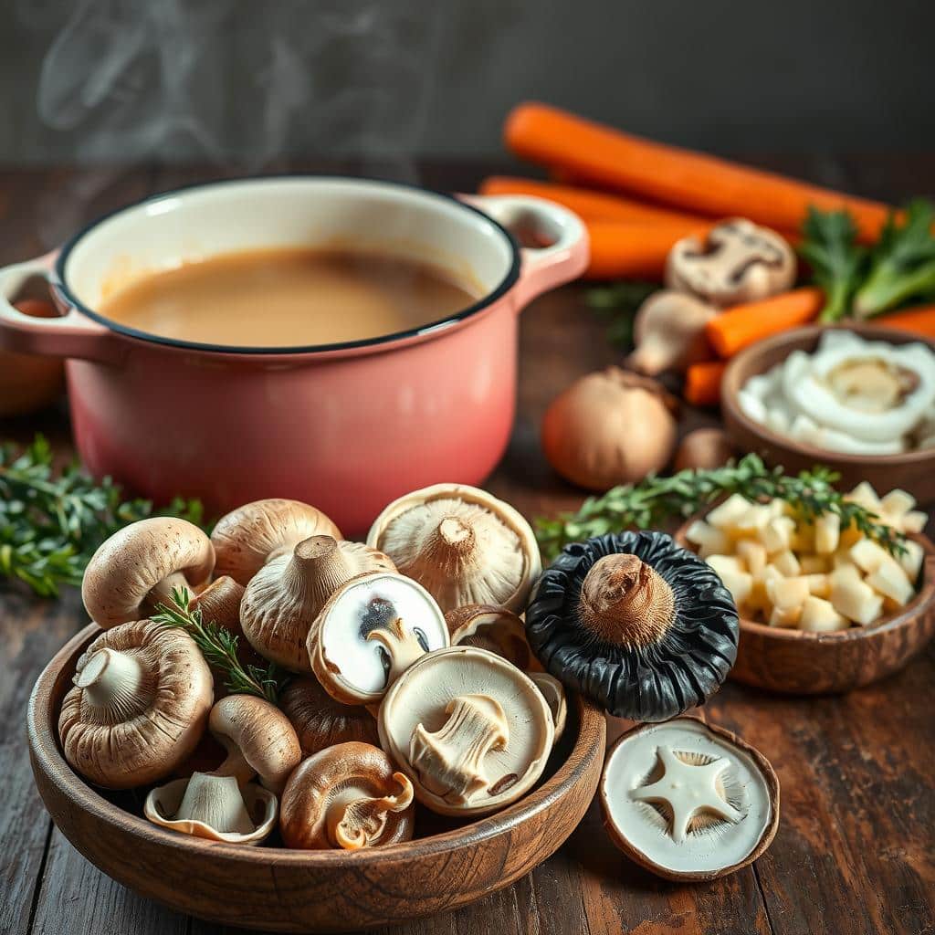 Vegetarian Mushroom Soup Ingredients