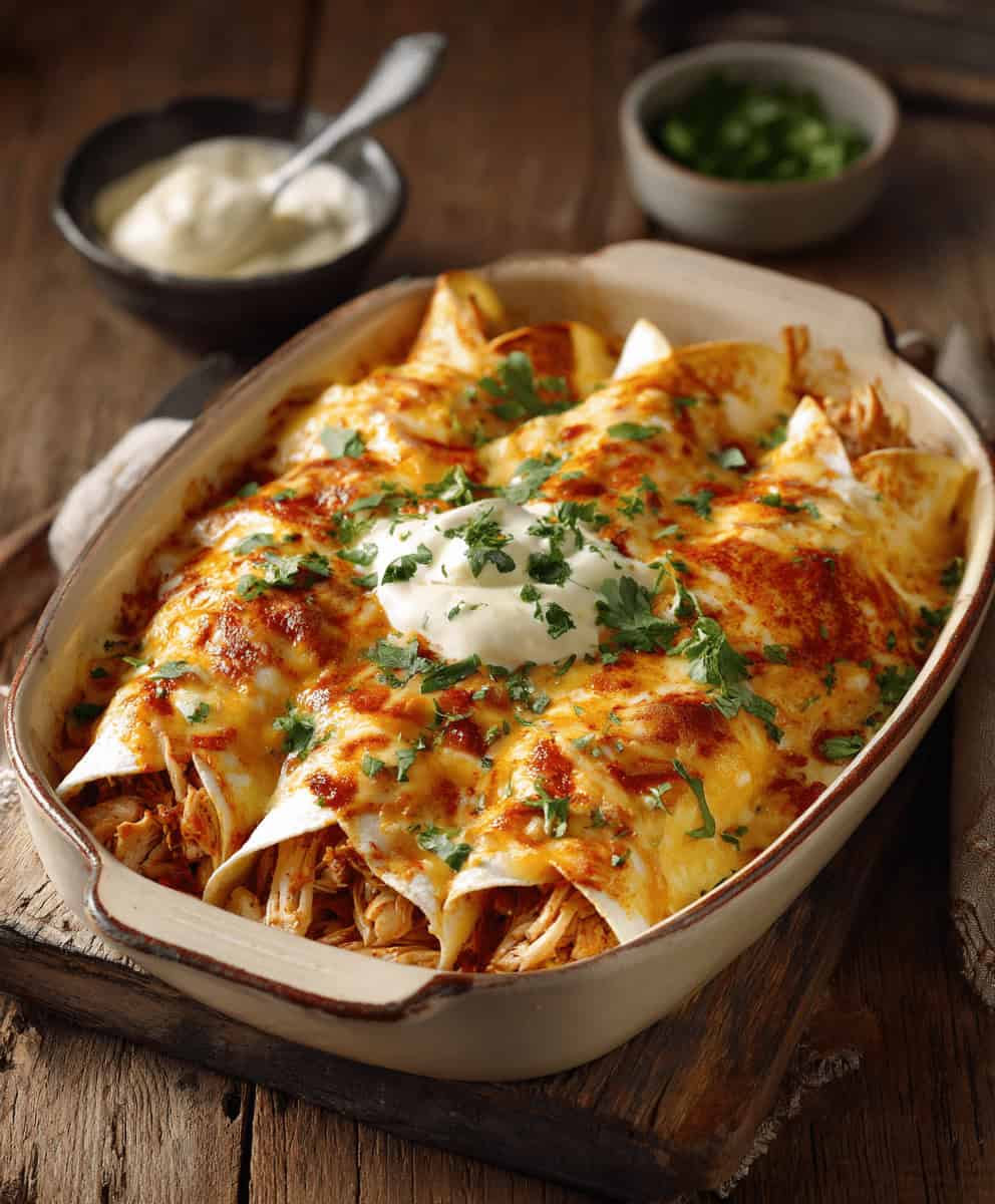 Creamy Chilli Chicken Enchiladas