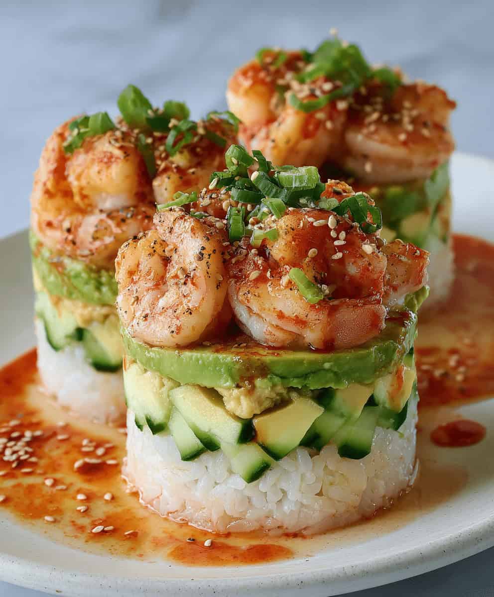 Spicy Shrimp Sushi Stacks – A Vibrant Twist on a Beloved Classic