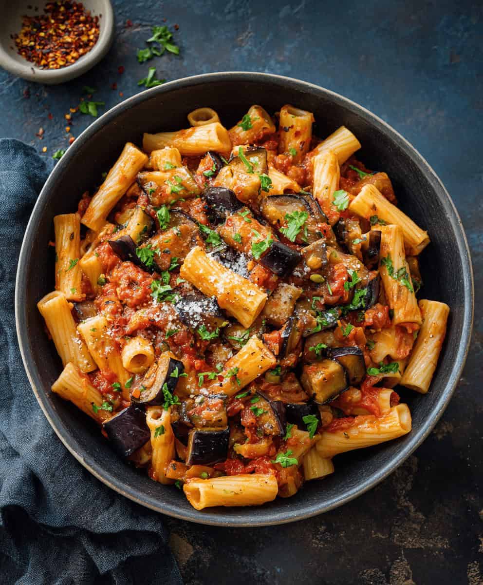 Spicy Eggplant Pasta