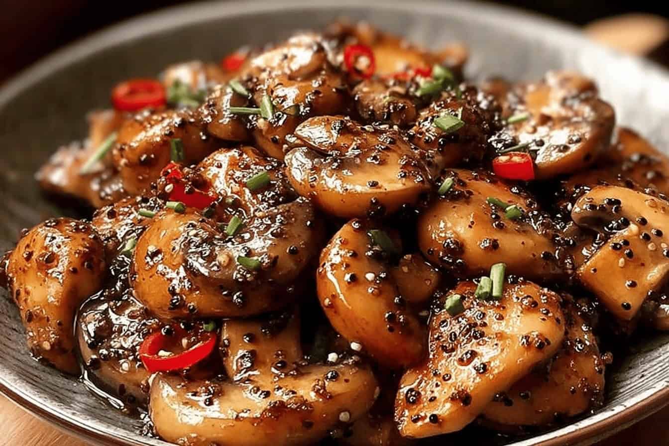 Black Pepper Chicken with Mushrooms