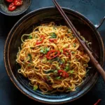 Aromatic Garlic Chilli Noodles with Soy and Vinegar