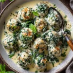 Chicken Ricotta Meatballs with Spinach Alfredo Sauce