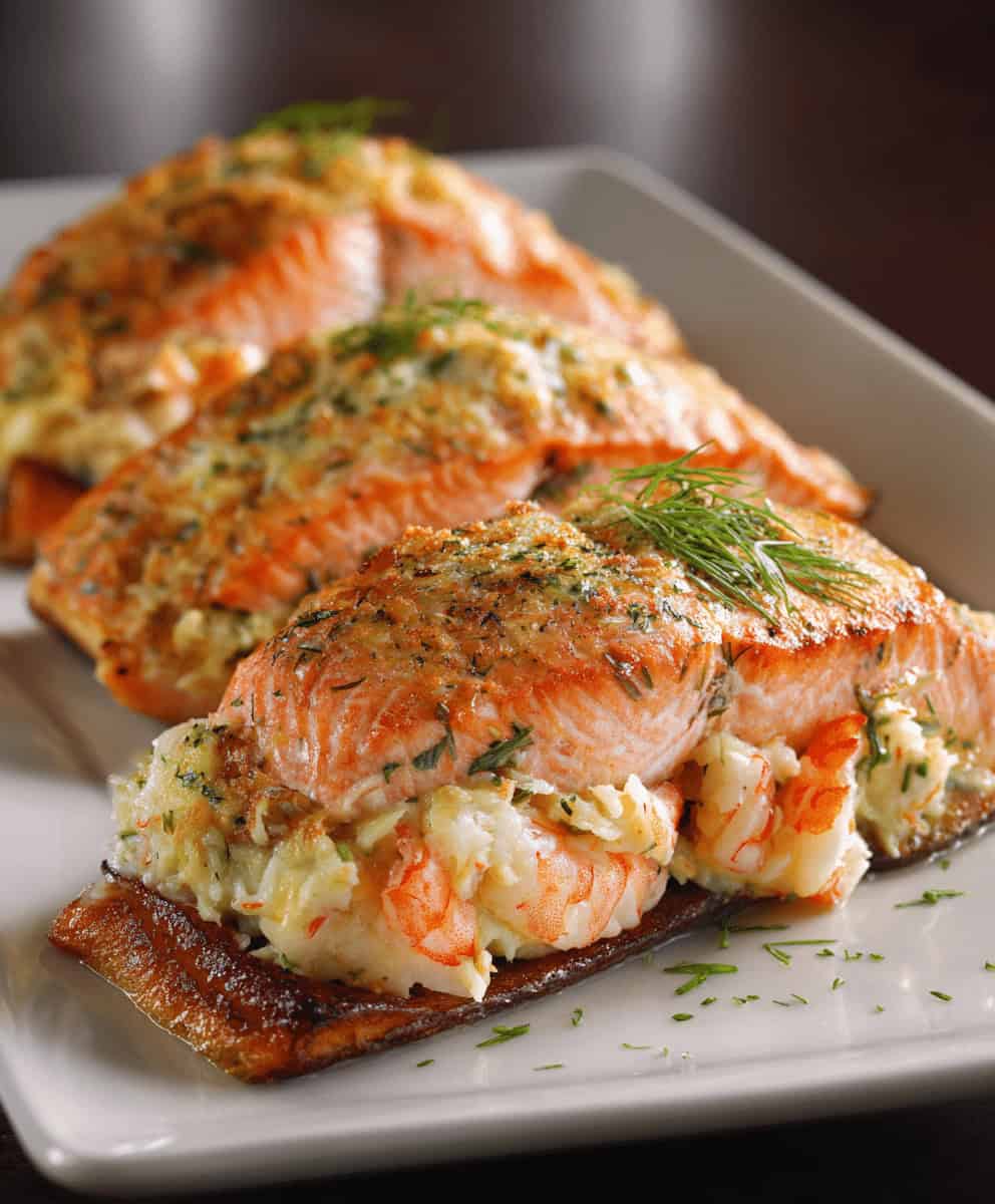 Crab and Shrimp Stuffed Salmon Recipe