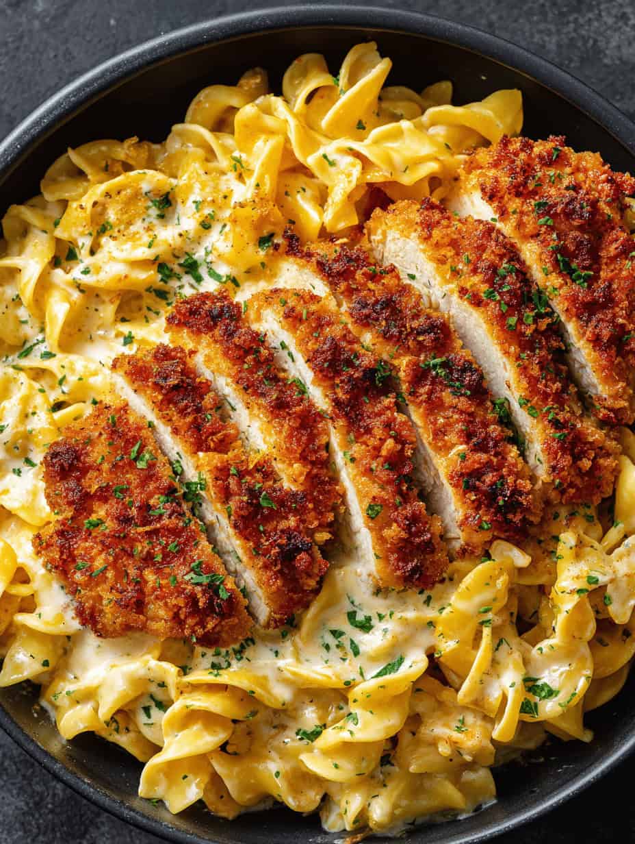 Crispy Chicken with Creamy Pasta Recipe