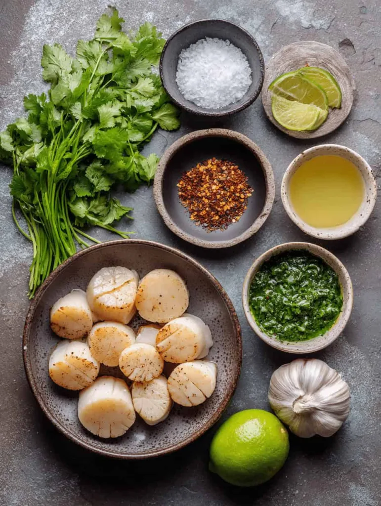Sizzling Scallops with Zesty Lime Cilantro Sauce