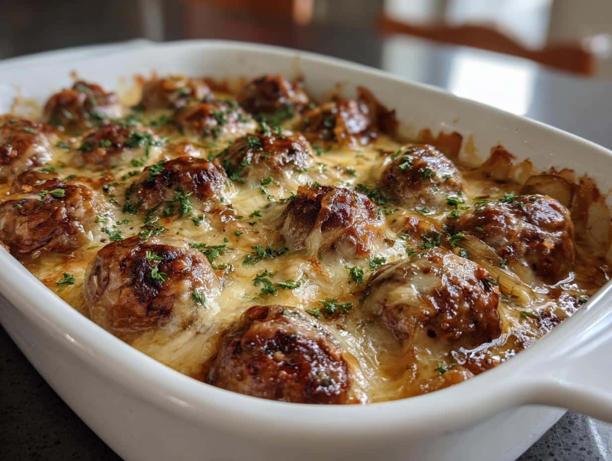 French Onion Meatballs
