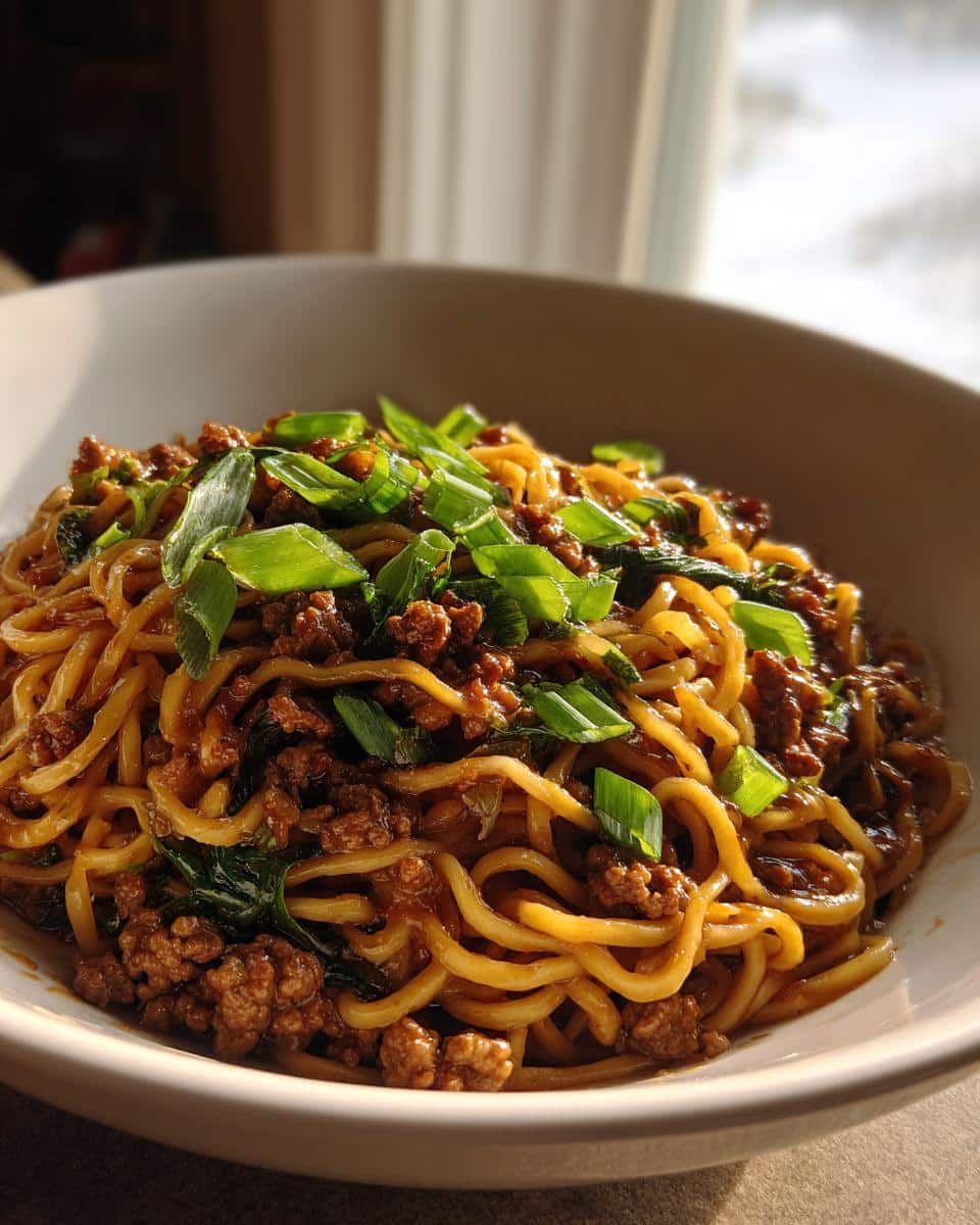 Mongolian Ground Beef Noodles - detail 1