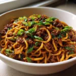 Mongolian Ground Beef Noodles
