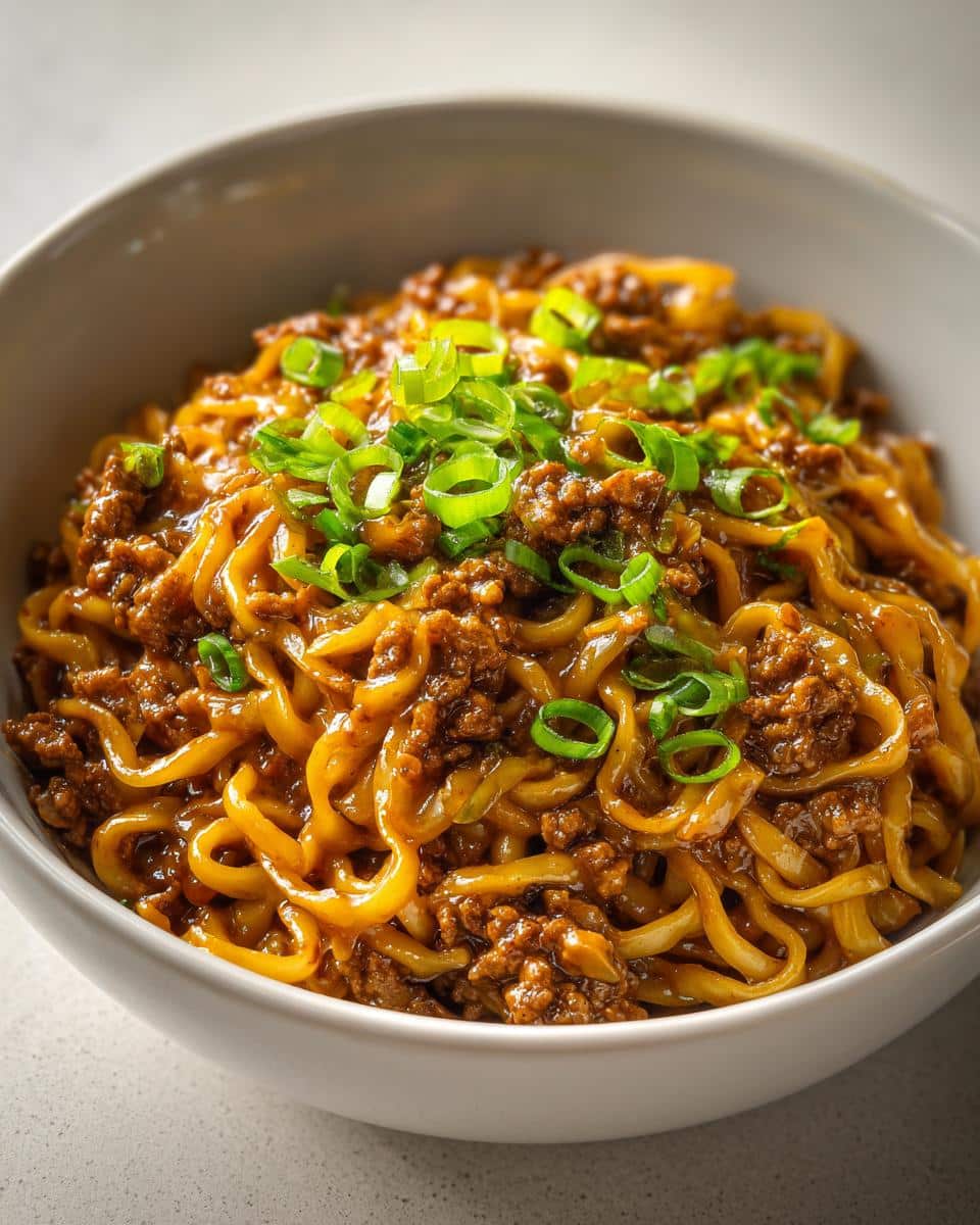 Mongolian Ground Beef Noodles - detail 2