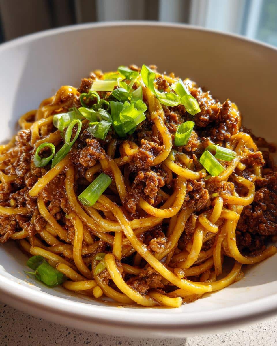 Mongolian Ground Beef Noodles - detail 3