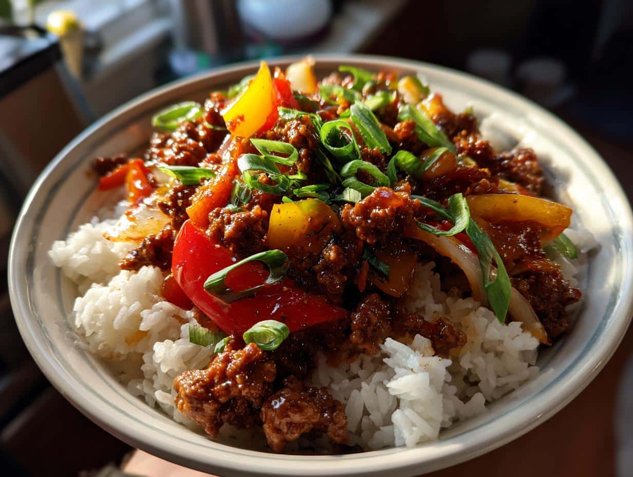 Spicy Ground Beef Stir-Fry Bowl