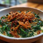 Creamed Spinach with Fried Shallots