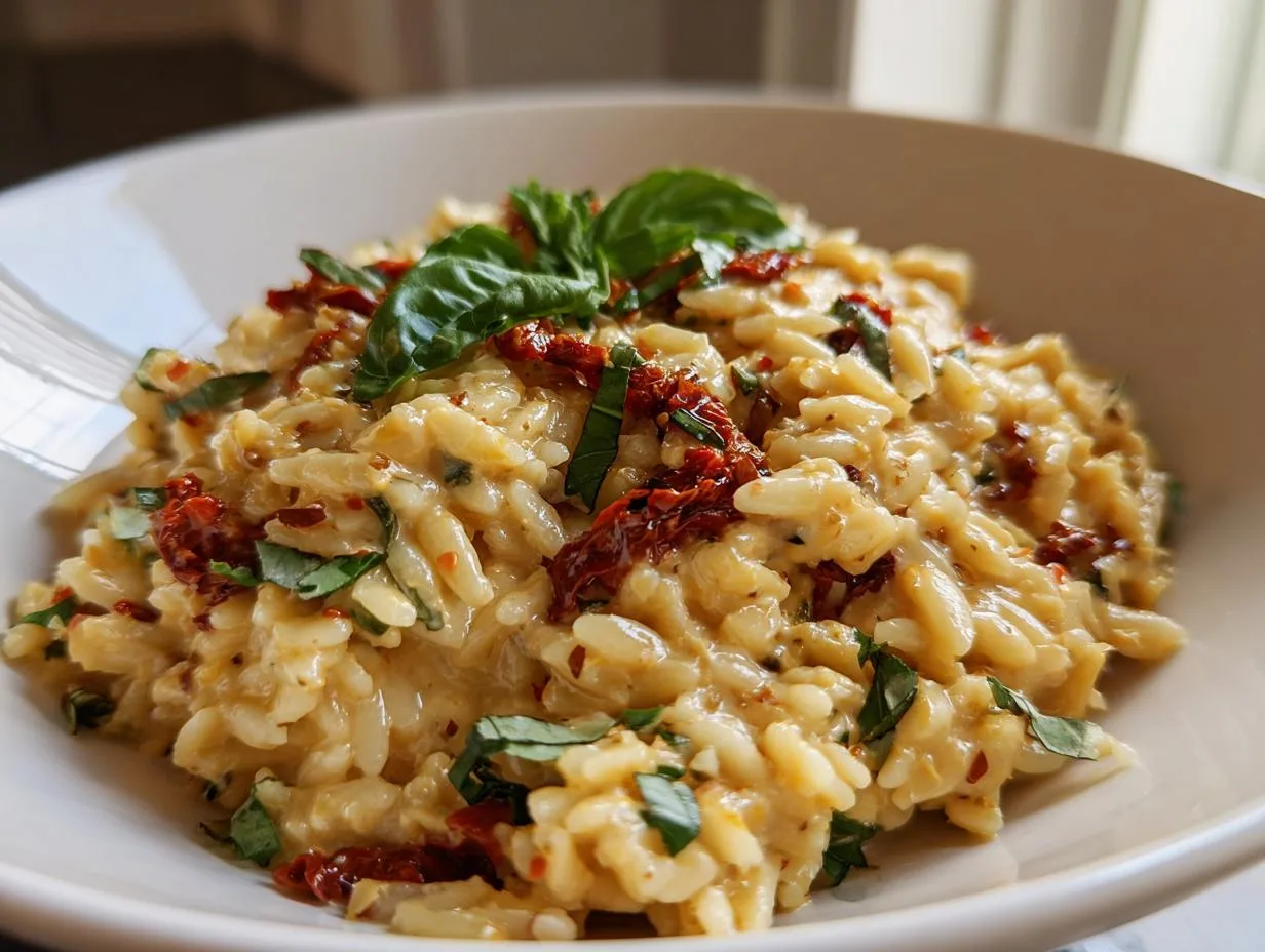 Creamy Orzo with Sun-Dried Tomatoes