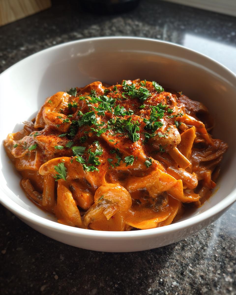 Hungarian Mushroom Paprikash - detail 2