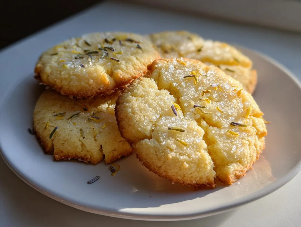 Lemon Lavender Shortbread Cookies