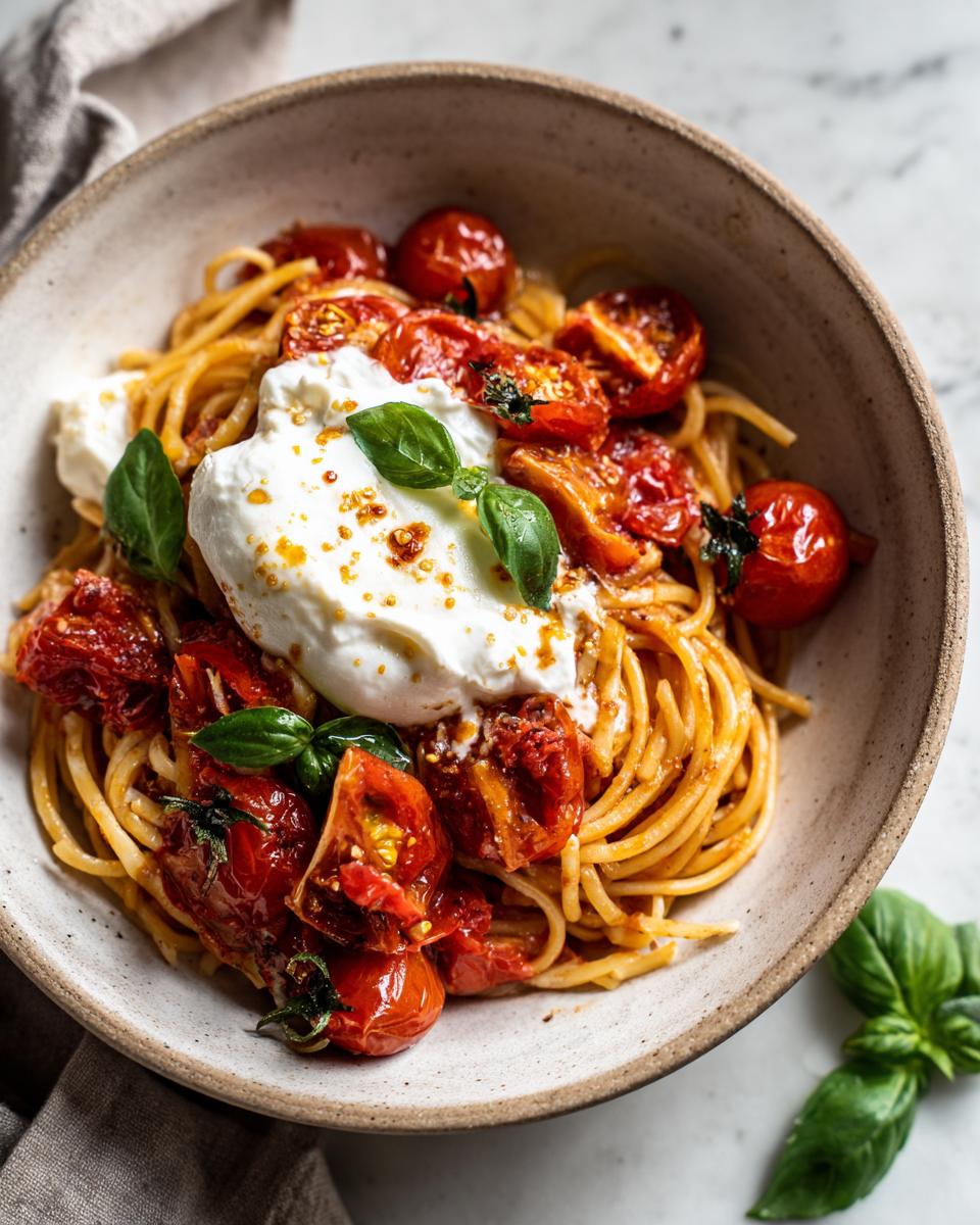burst tomato burrata pasta - detail 2