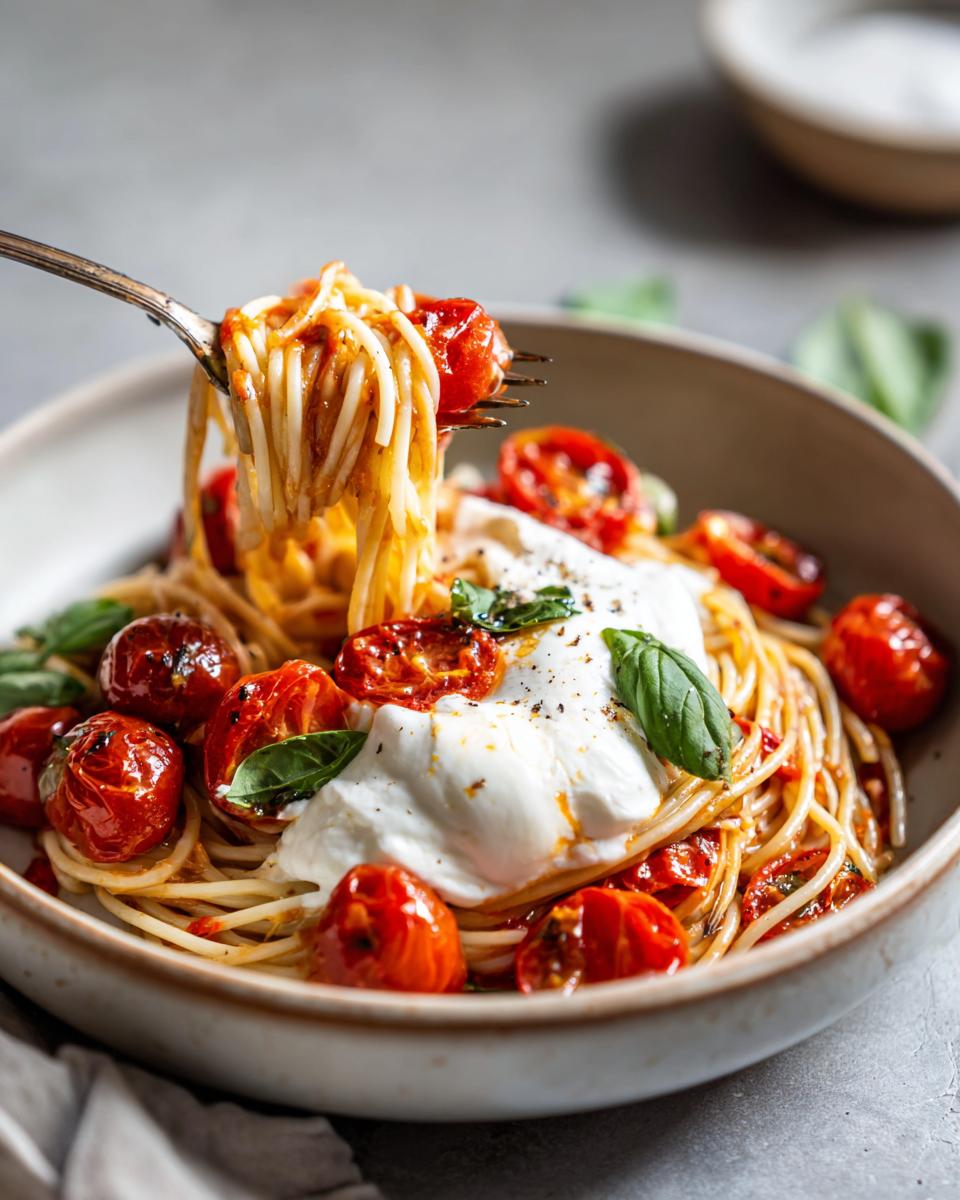 burst tomato burrata pasta - detail 3
