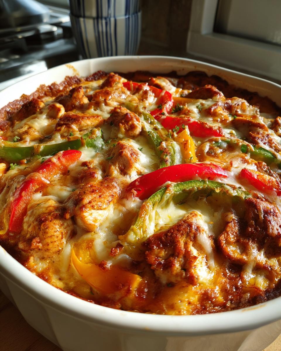 chicken fajita casserole - detail 3