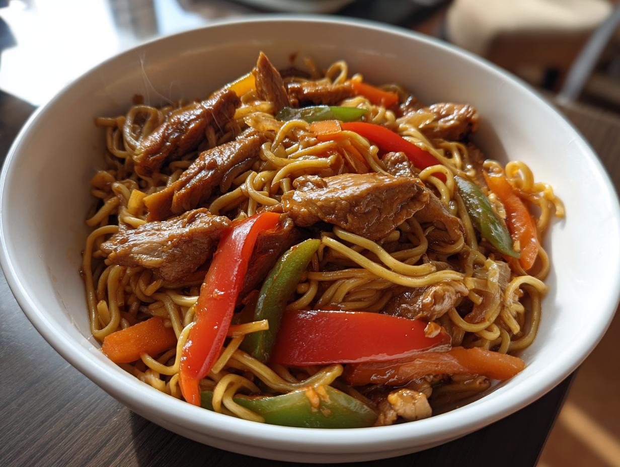 chicken stir fry noodles - detail 3