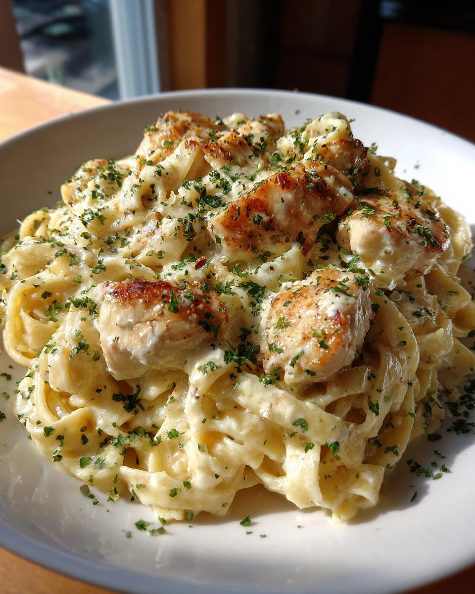 creamy chicken garlic parmesan pasta - detail 1