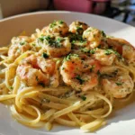 creamy garlic shrimp linguine