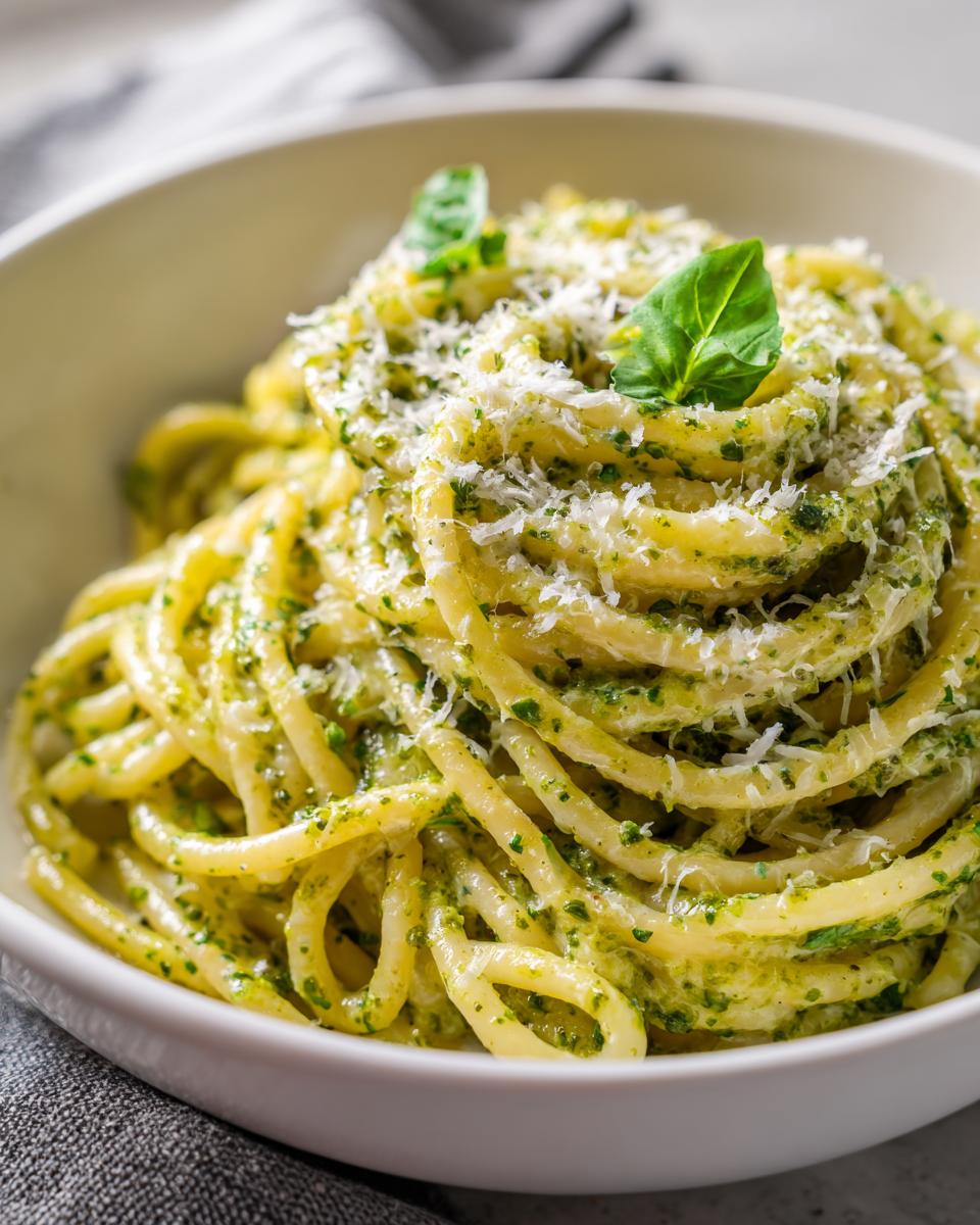 creamy pesto pasta - detail 2