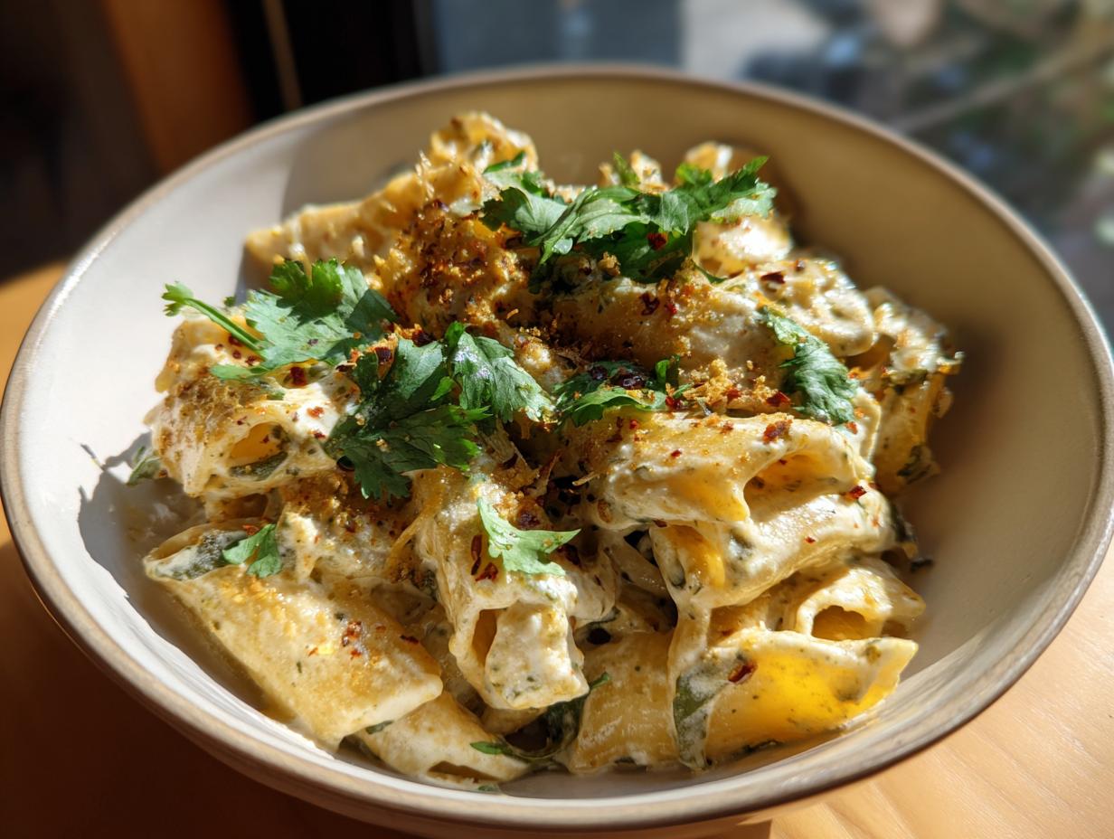 creamy roasted poblano pasta - detail 1