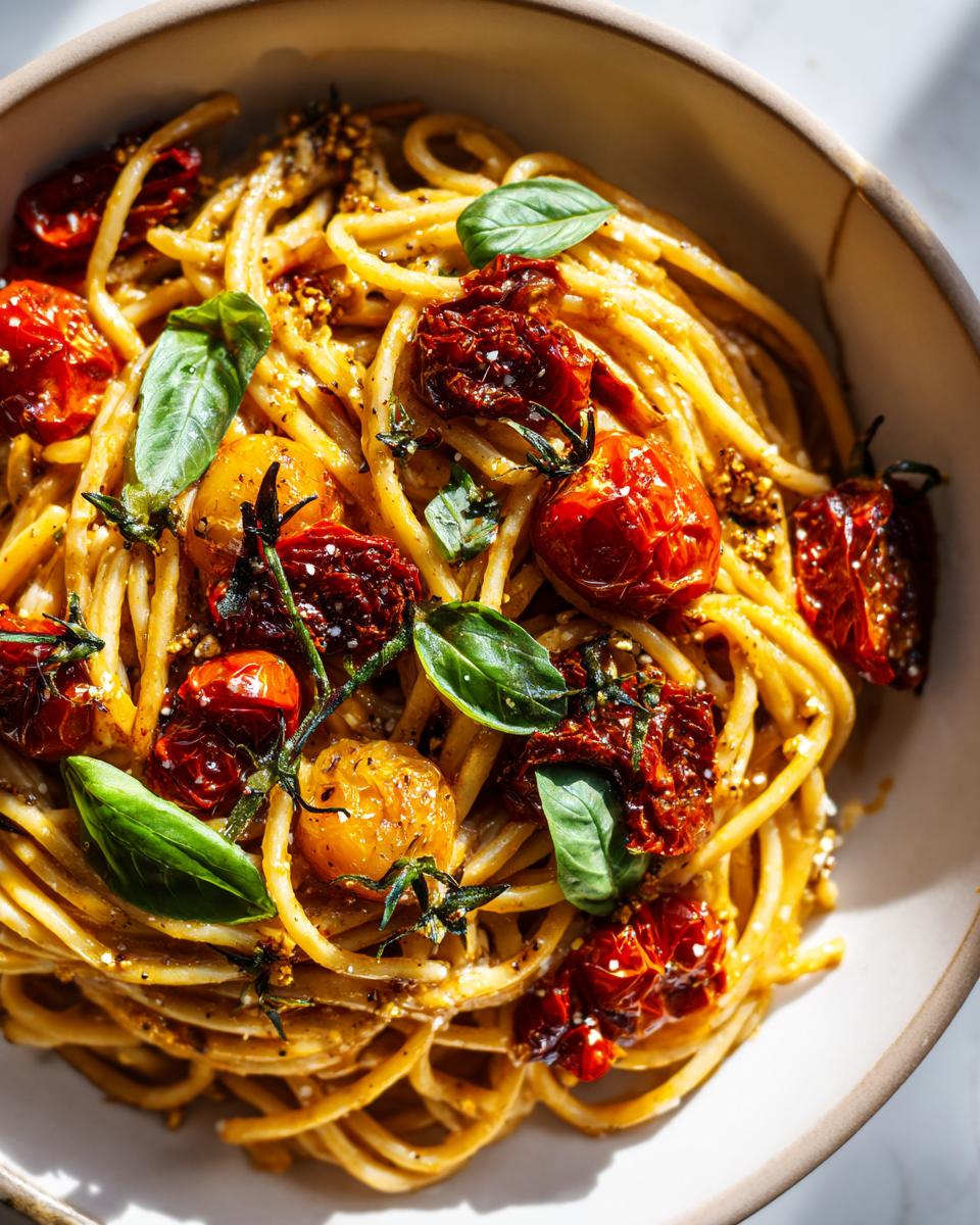 creamy roasted tomato and garlic pasta - detail 2