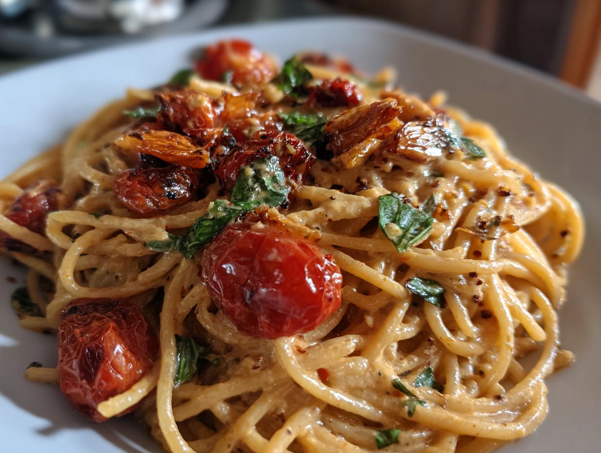 Creamy Roasted Tomato and Garlic Pasta Recipe – 3 Simple Steps