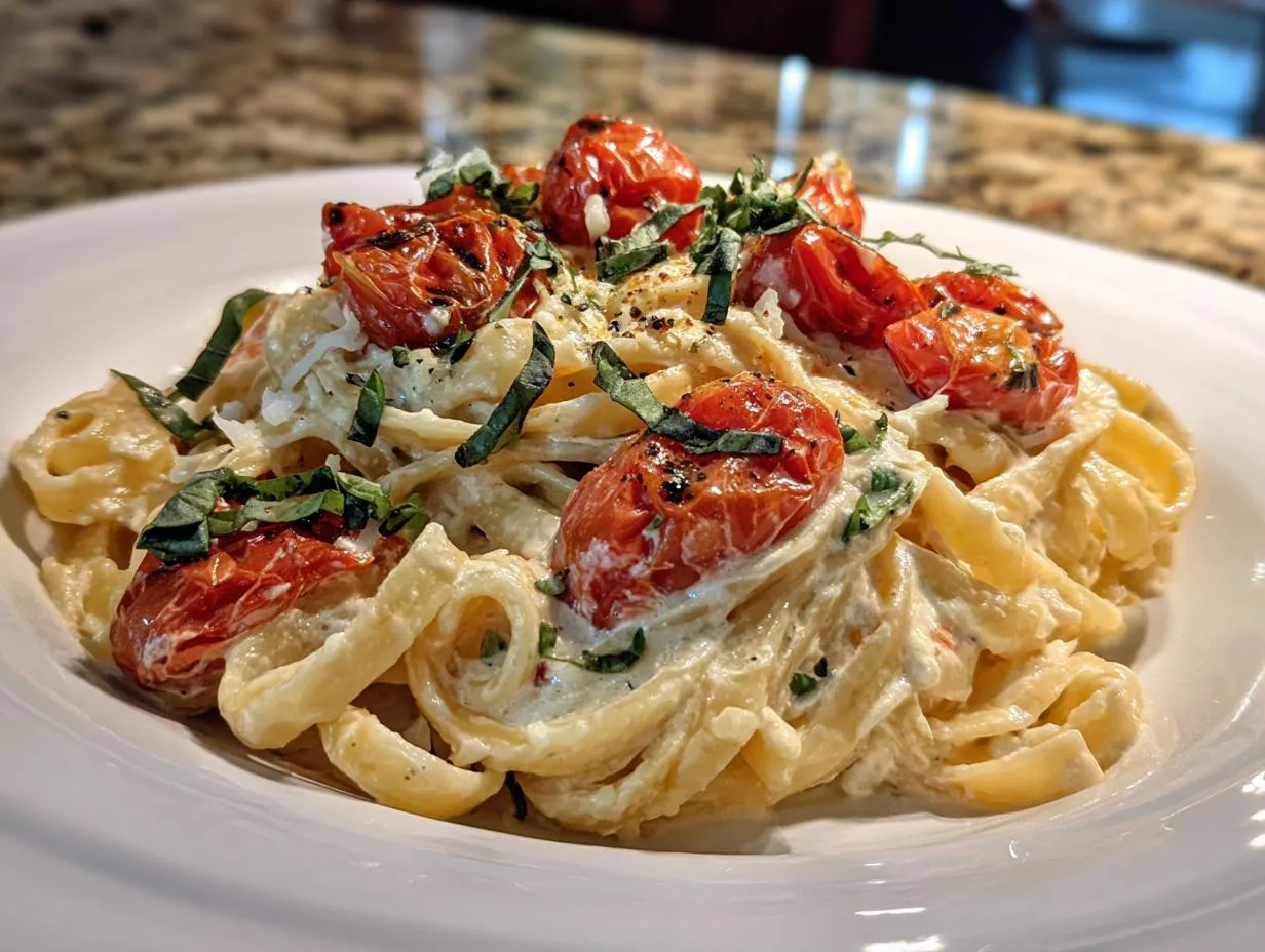creamy roasted tomato ricotta pasta
