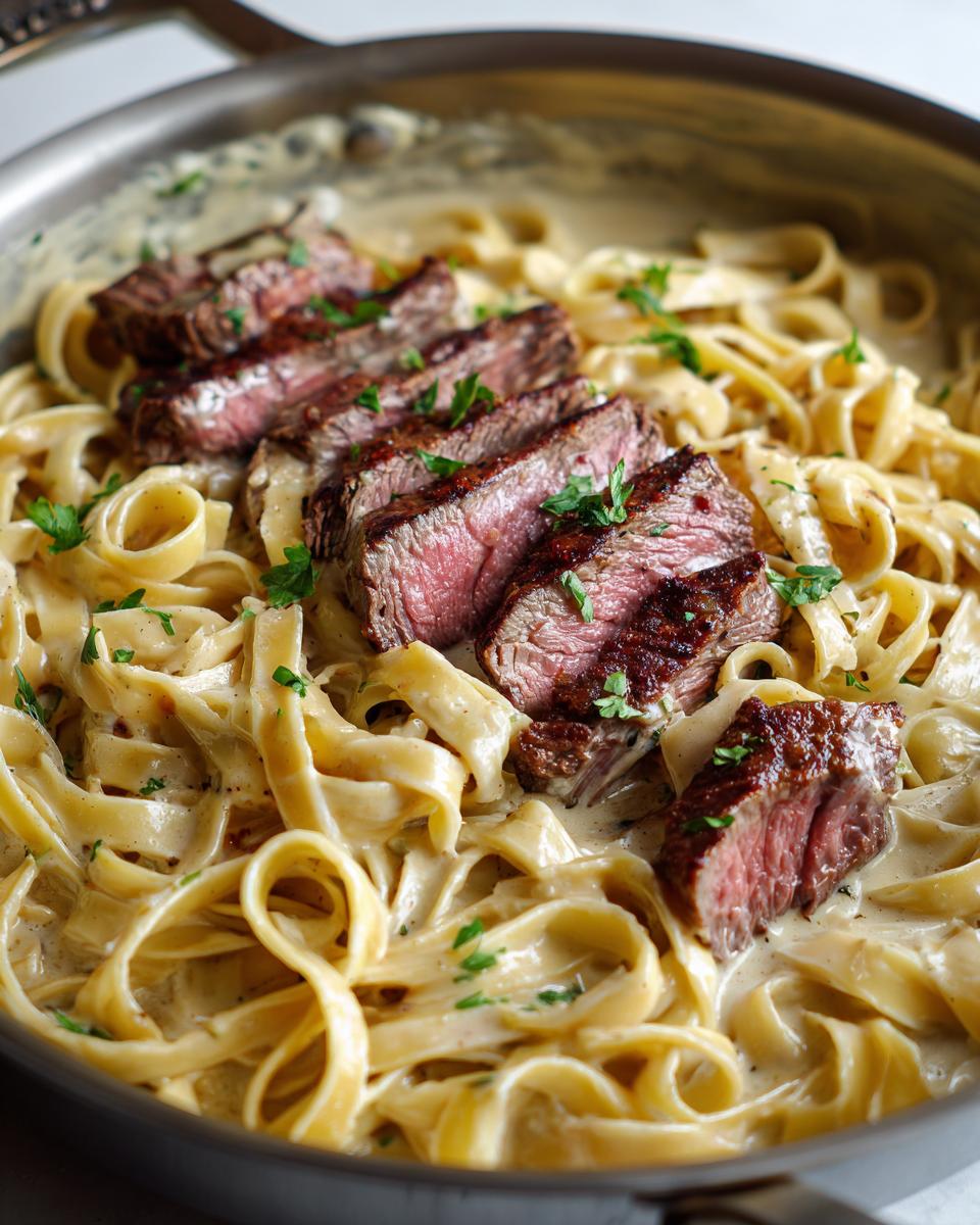 creamy steak pasta - detail 2