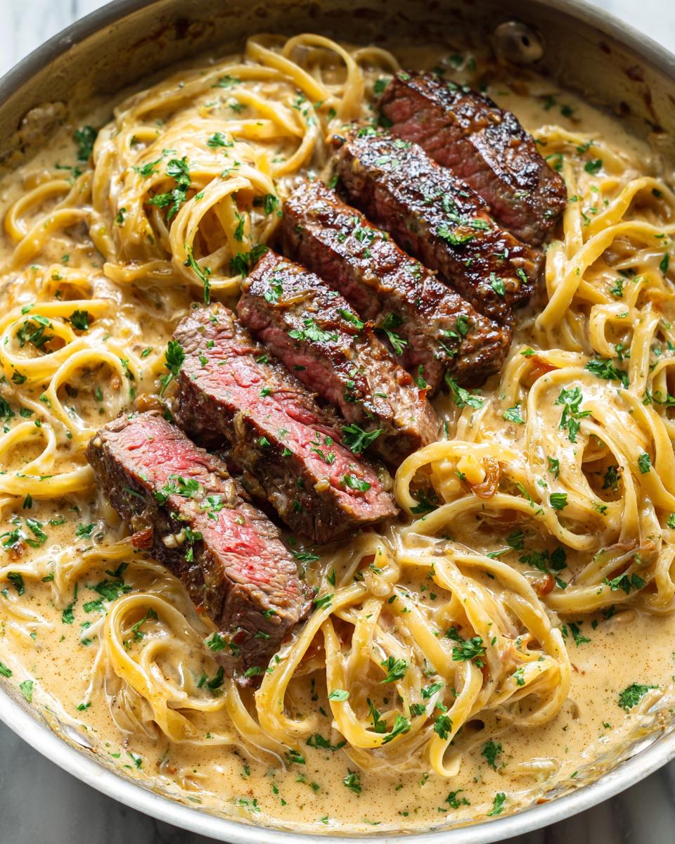 creamy steak pasta - detail 3