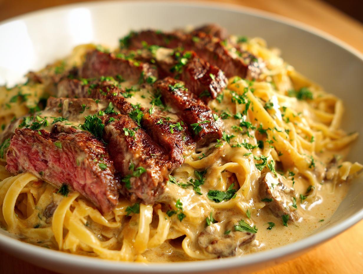 25-Minute Creamy Steak Pasta – Rich & Irresistible Comfort