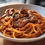 creamy tomato beef pasta