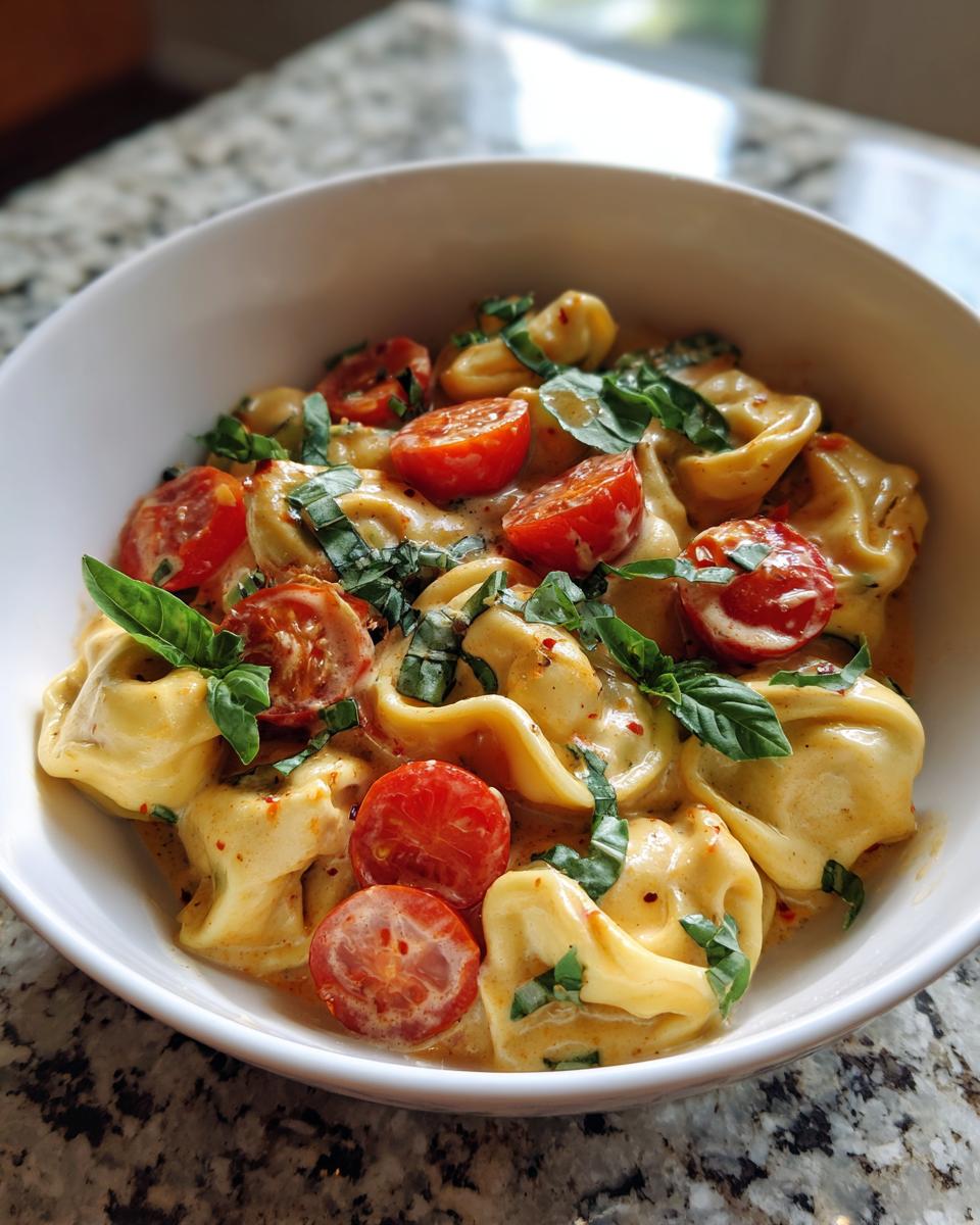 creamy tortellini with tomatoes - detail 2