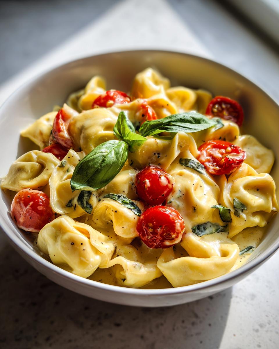 creamy tortellini with tomatoes - detail 3